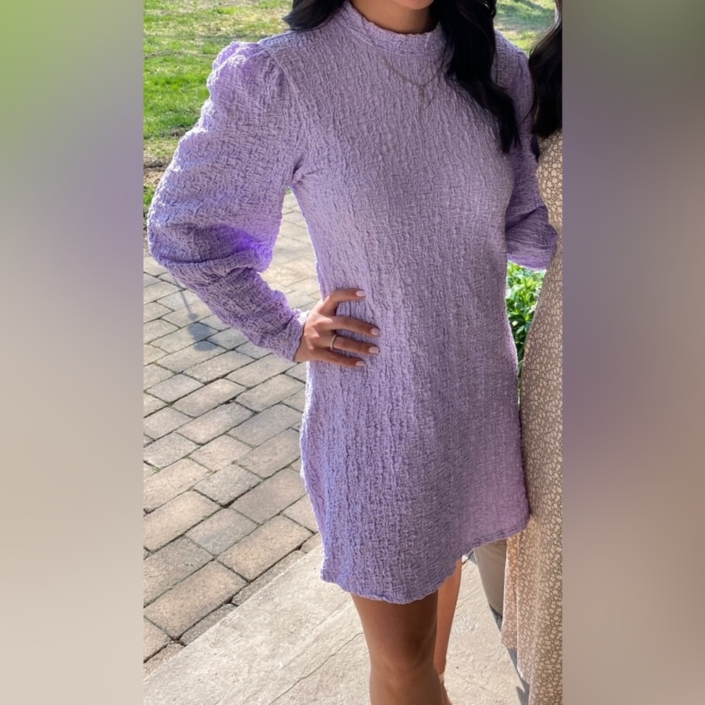Light Purple Long Sleeve Dress